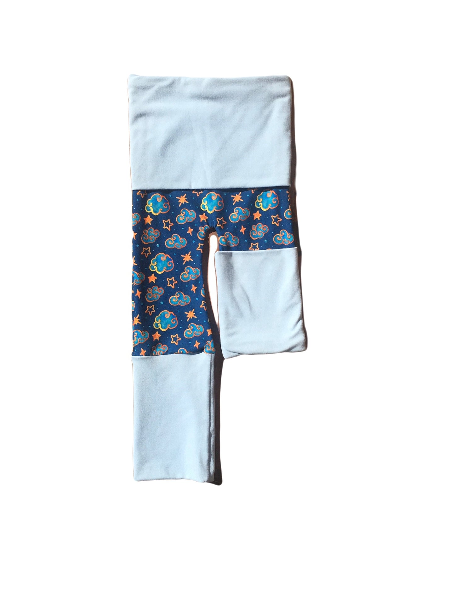 Adjustable Pants - Clouds with Light Blue