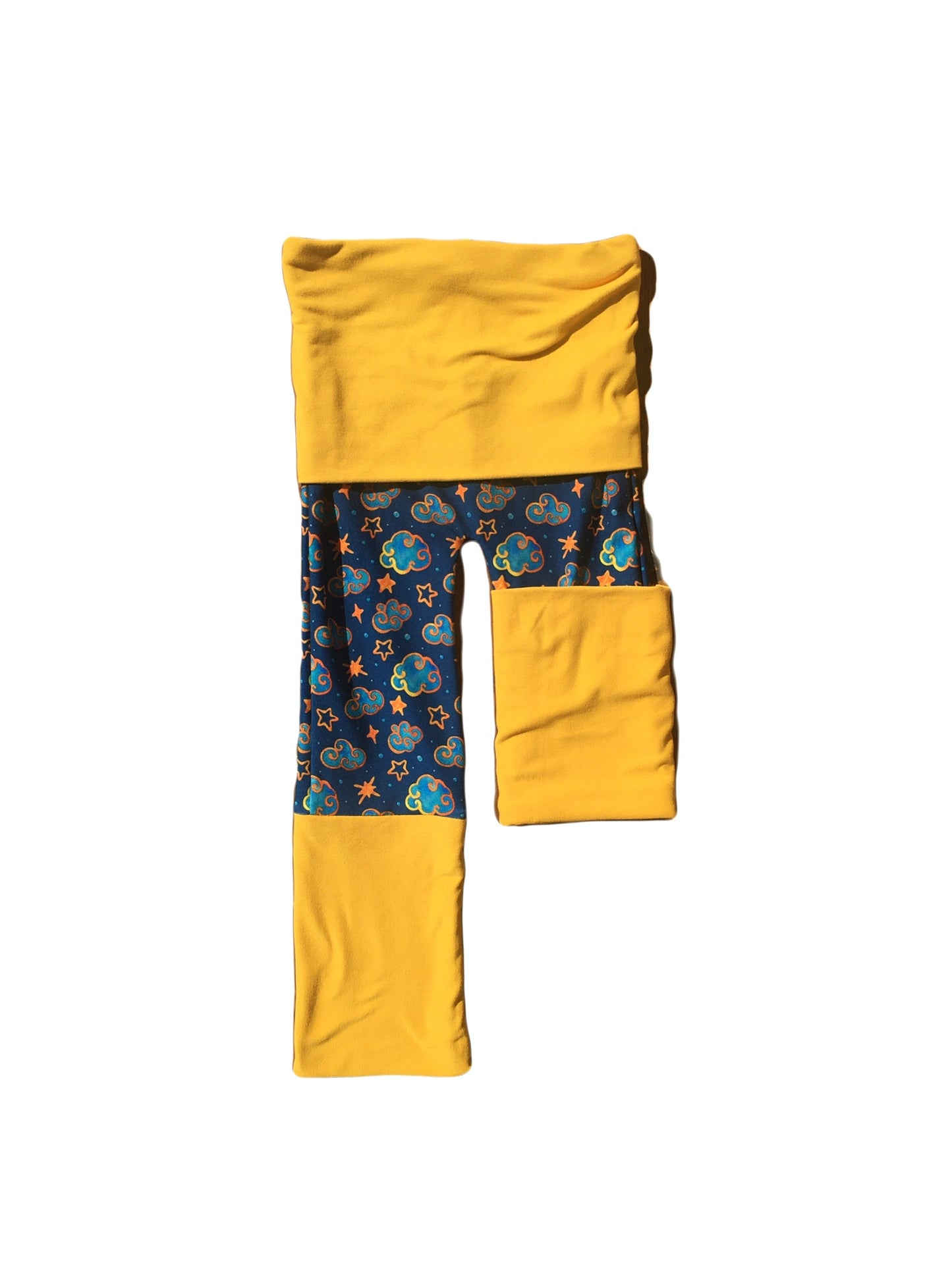 Adjustable Pants - Clouds with Yellow