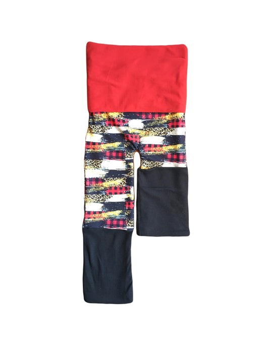 Adjustable Pants - Holiday Stripes with Red and Black