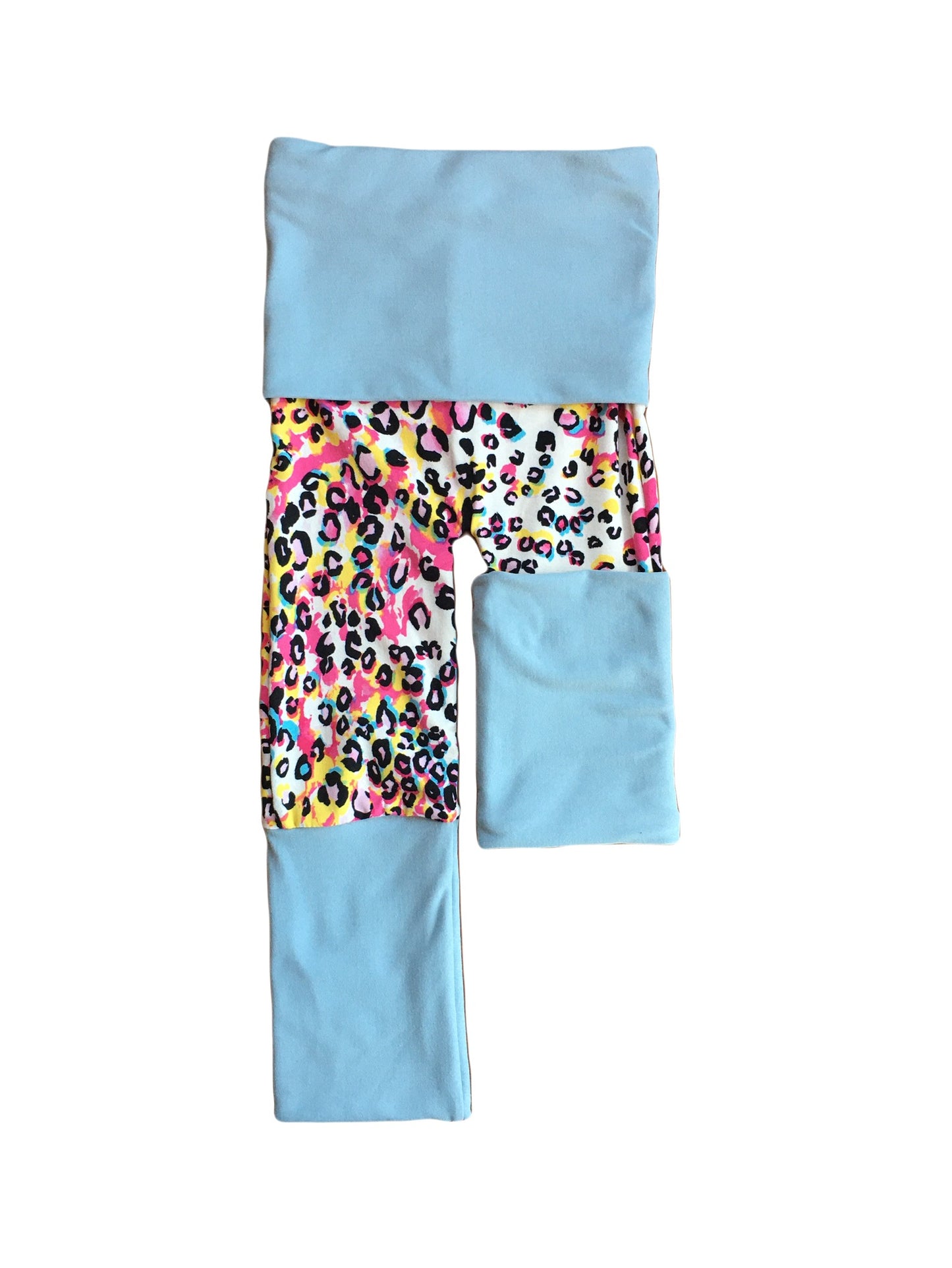 Adjustable Pants - Leopard with Light Blue