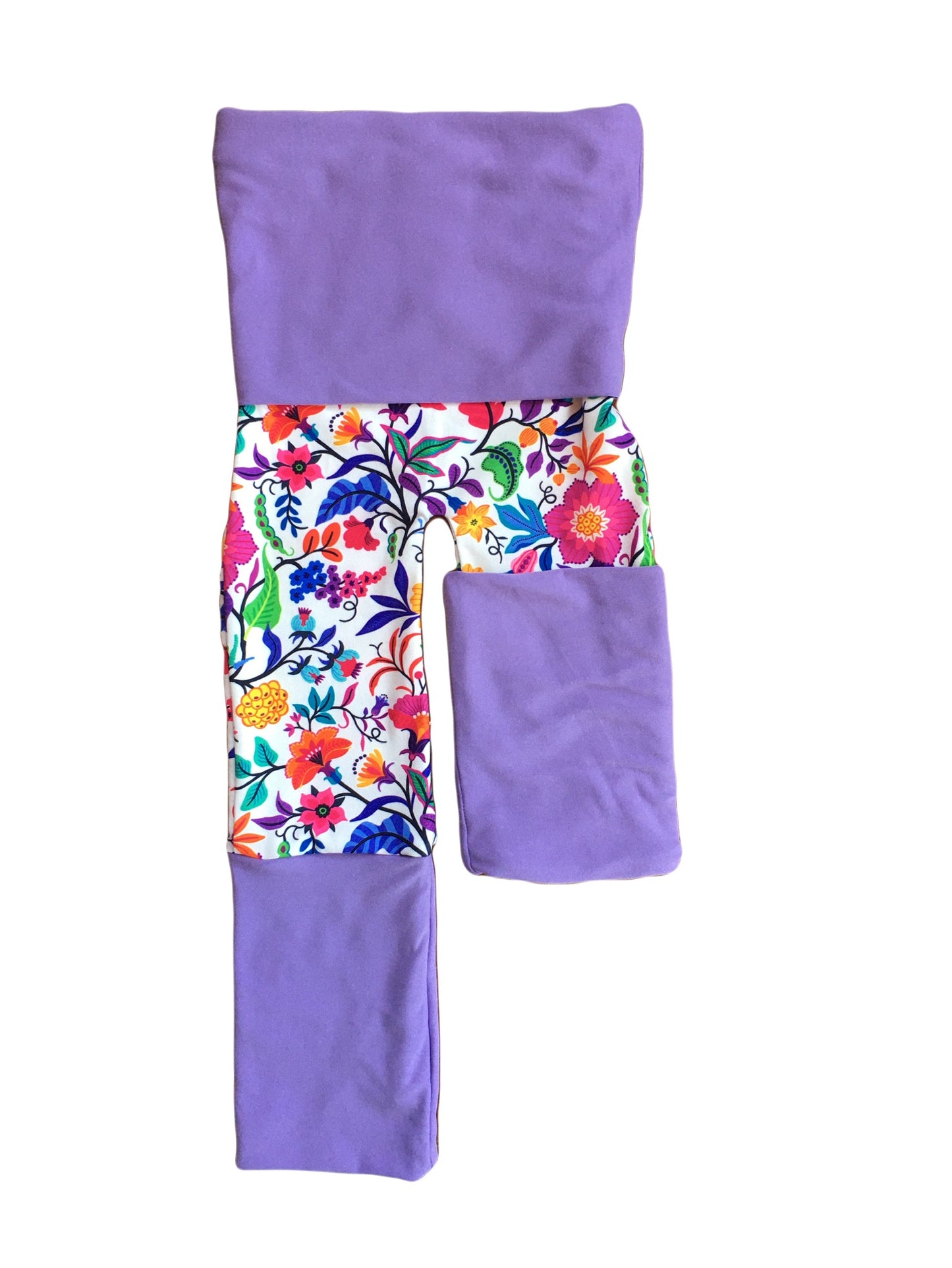 Adjustable Pants - Flower with Light Purple