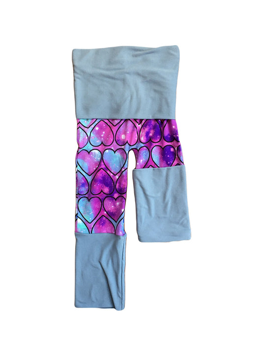 Adjustable Pants - Tie-Dye Hearts with Light Blue