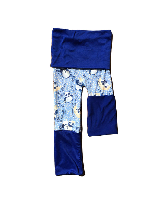 Adjustable Pants - Blue Panda with Blue