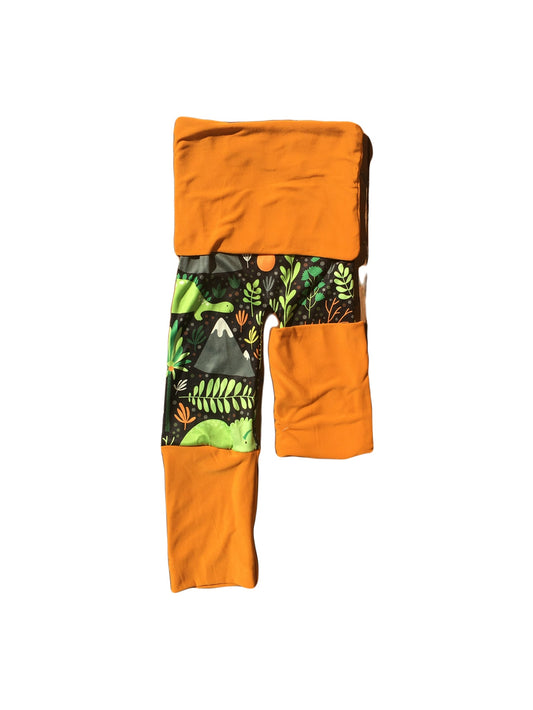 Adjustable Pants - Dinosaurs with Orange