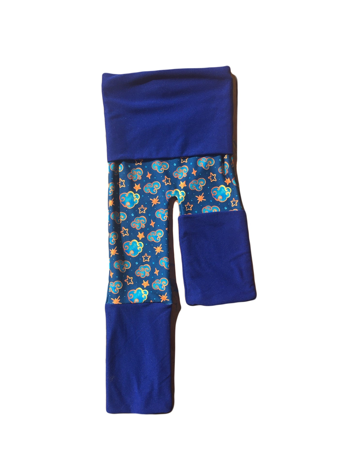 Adjustable Pants - Clouds with Dark Blue