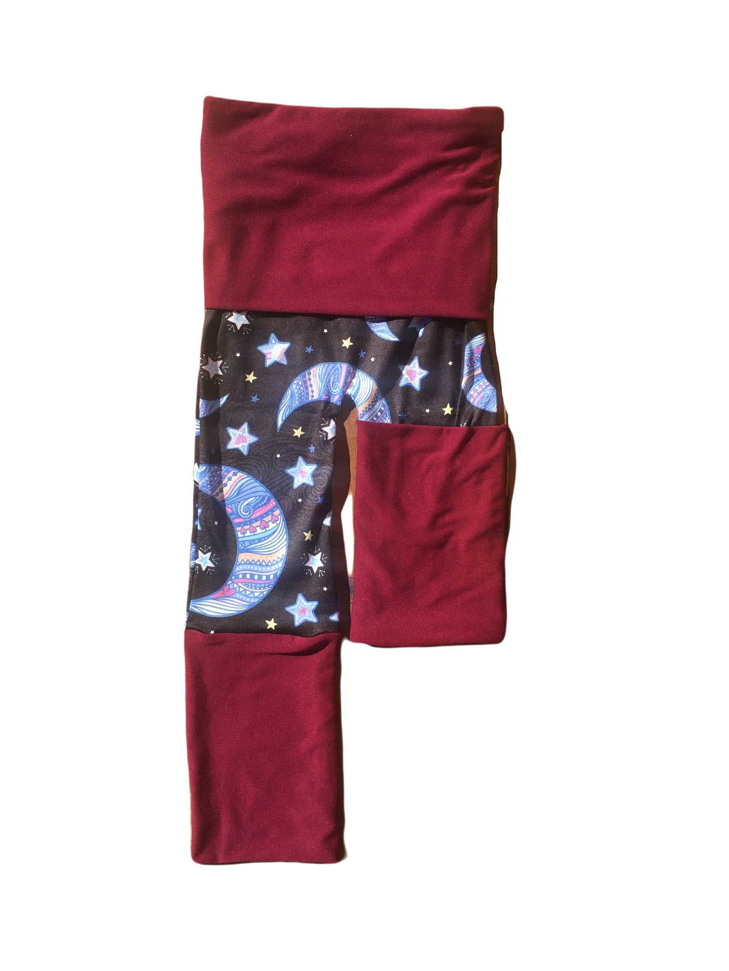 Adjustable Pants - Moon & Stars with Wine