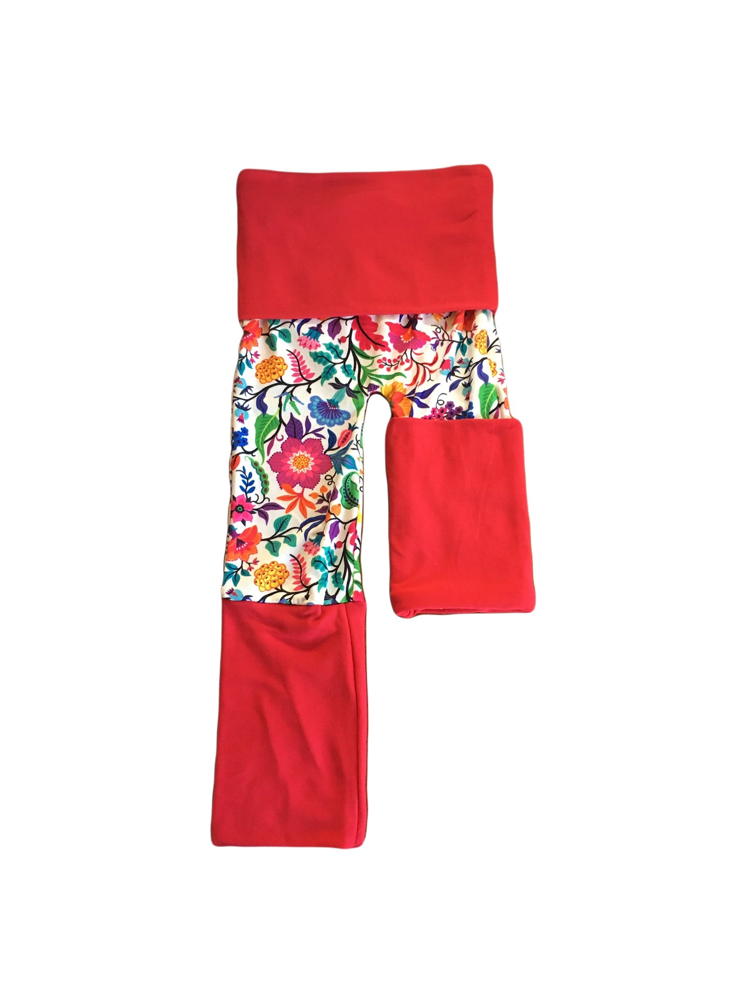 Adjustable Pants - Flowers with Red