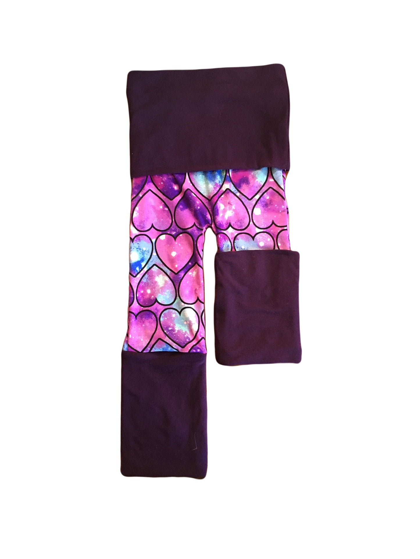 Adjustable Pants - Tie-Dye Hearts with Purple