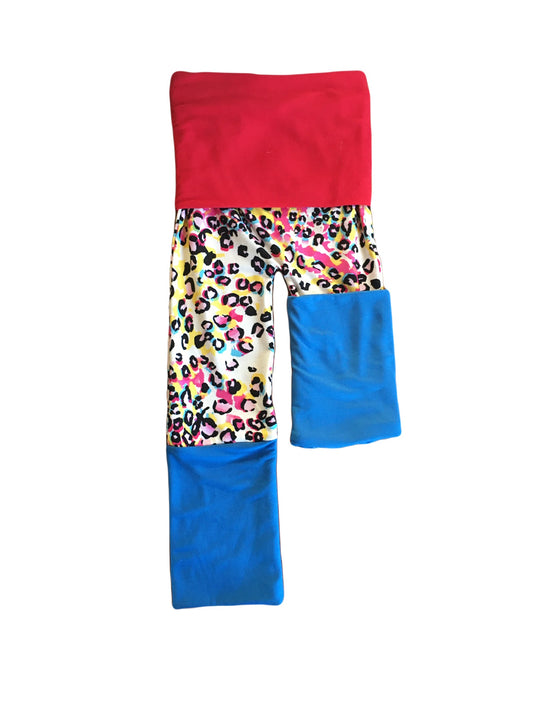 Adjustable Pants - Leopard with Red & Blue