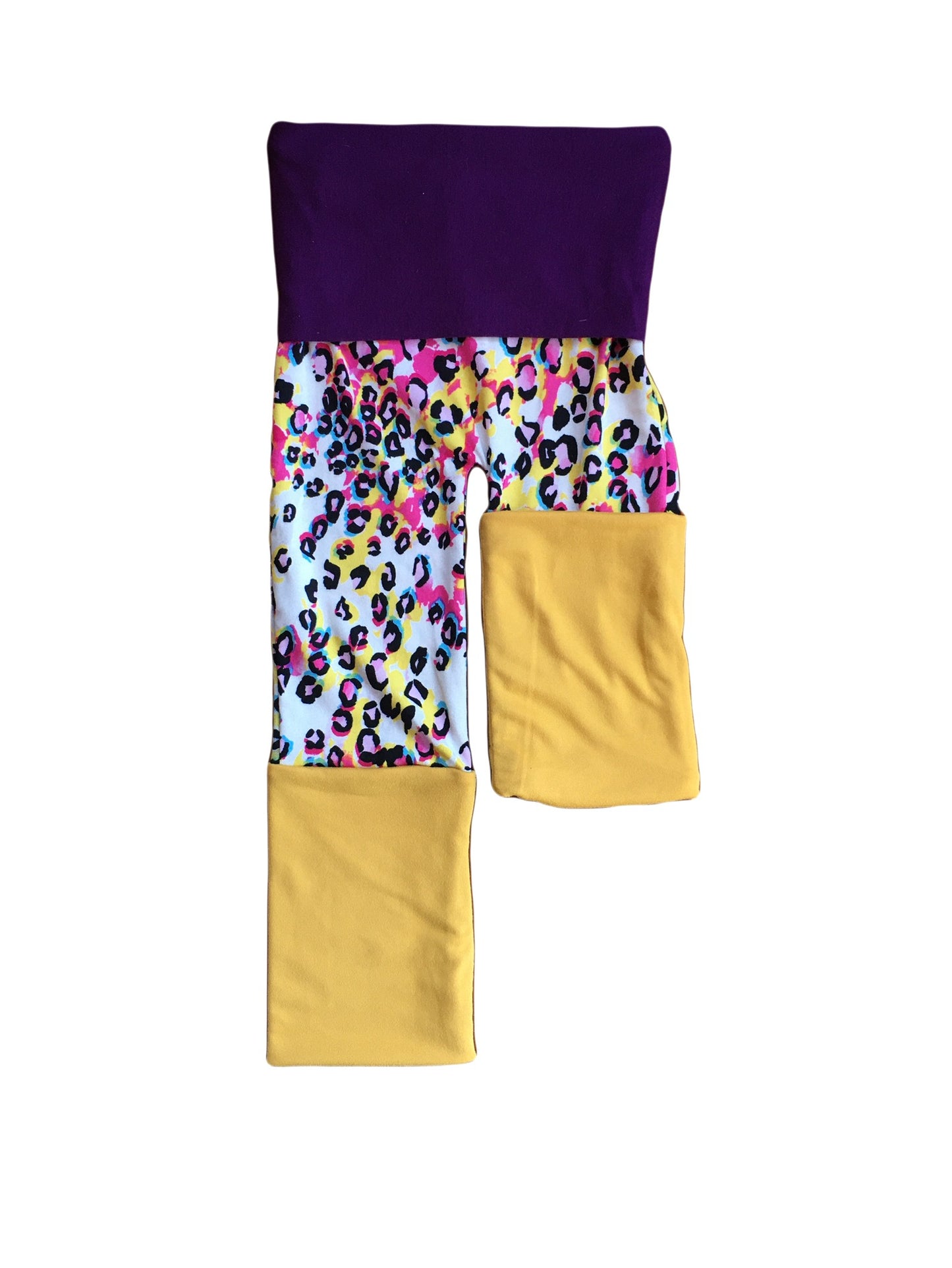 Adjustable Pants - Leopard with Purple & Yellow