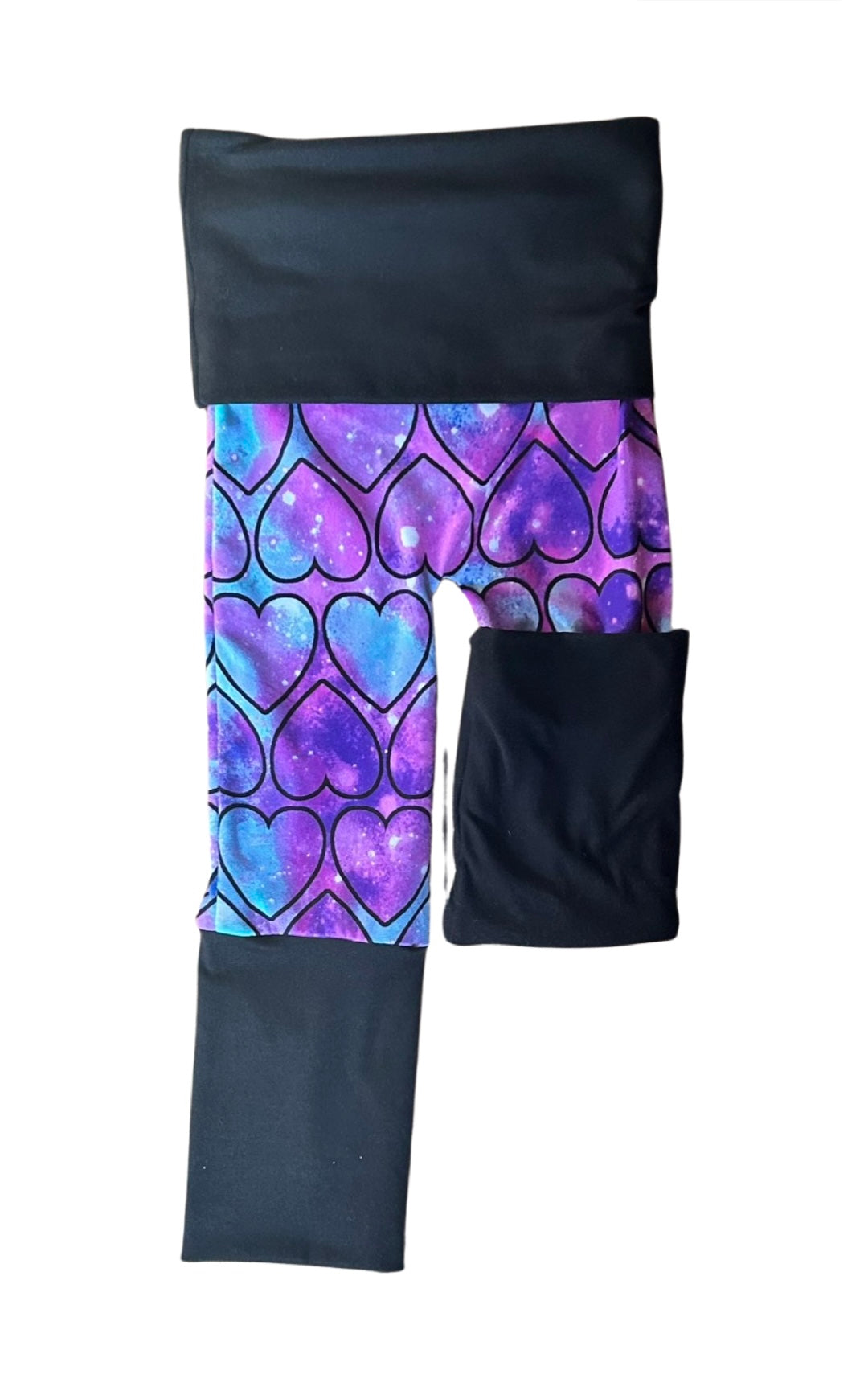 Adjustable Pants - Tie Dye Hearts with Black