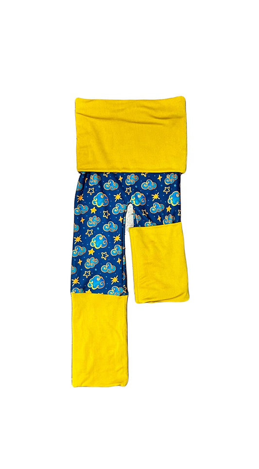 Adjustable Pants - Clouds with Deep Yellow